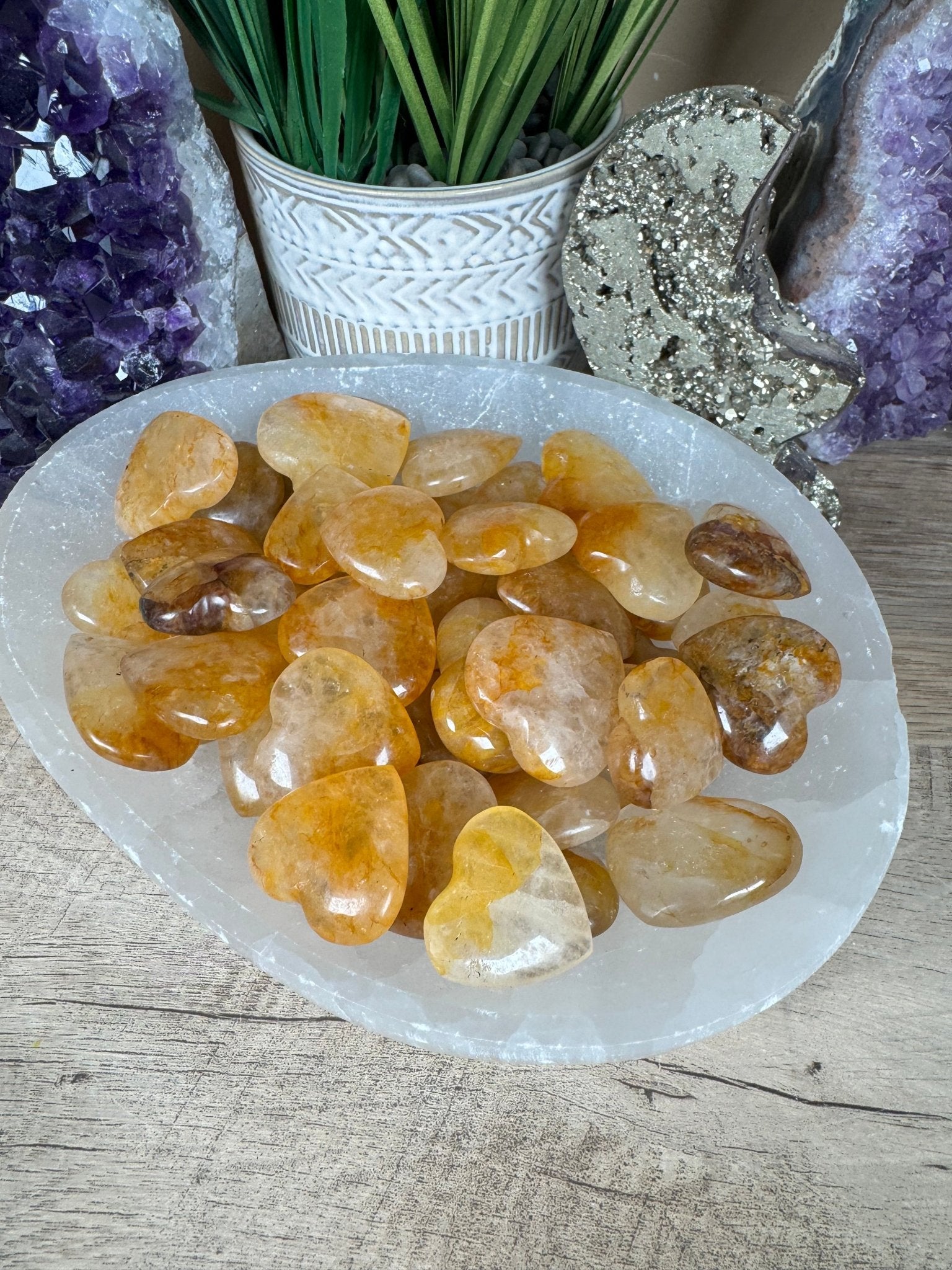 Golden Healer Quartz Heart - Purple Door Alchemy