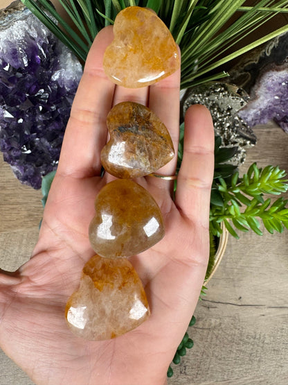 Golden Healer Quartz Heart - Purple Door Alchemy