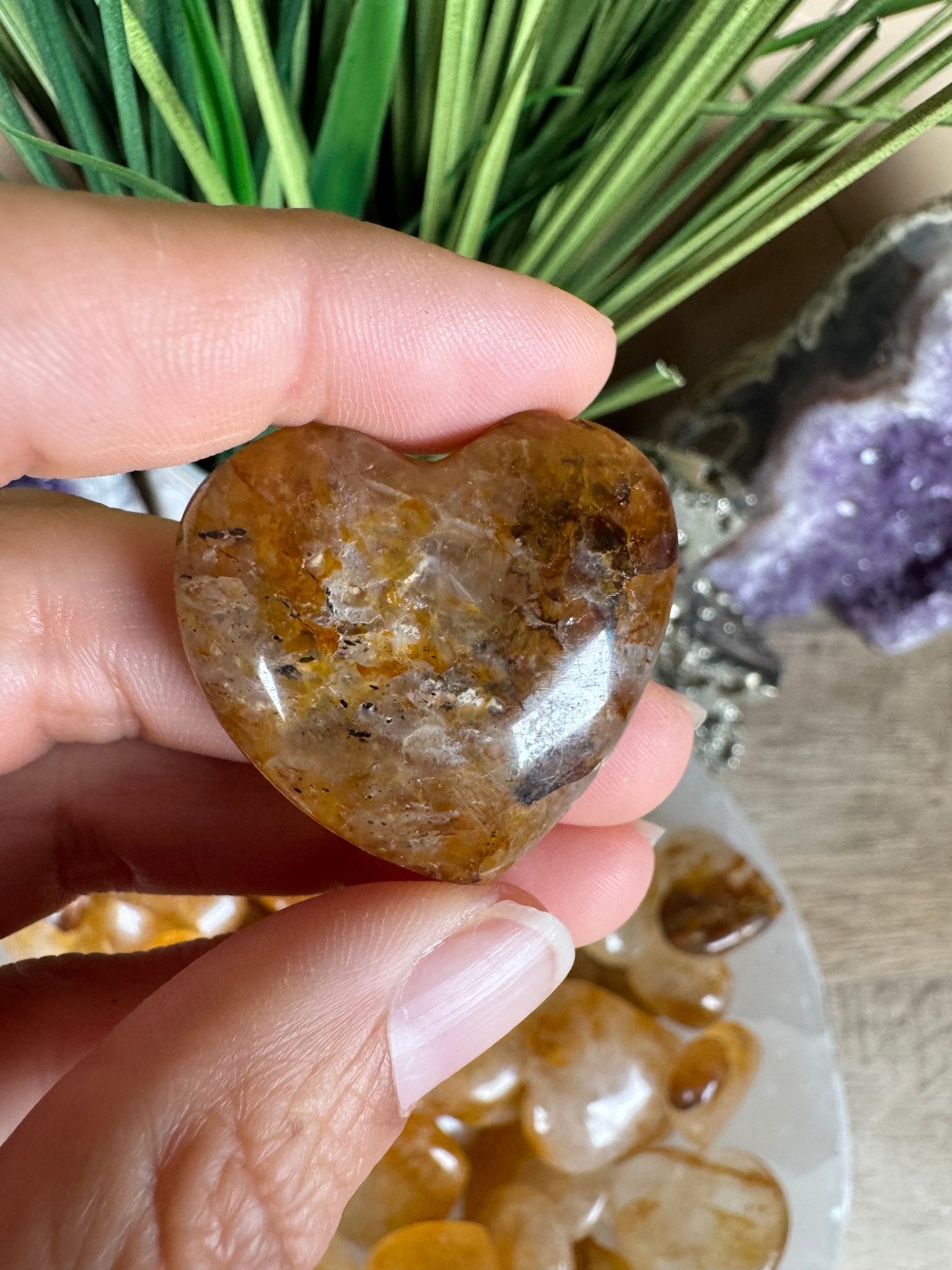 Golden Healer Quartz Heart - Purple Door Alchemy