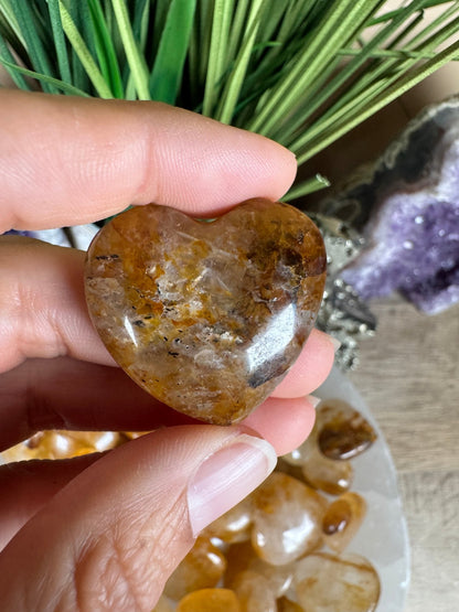 Golden Healer Quartz Heart - Purple Door Alchemy