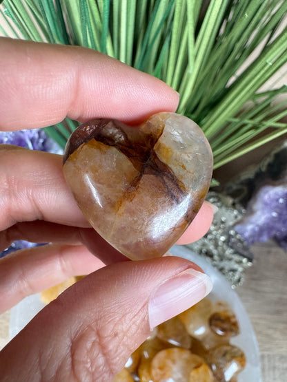 Golden Healer Quartz Heart - Purple Door Alchemy
