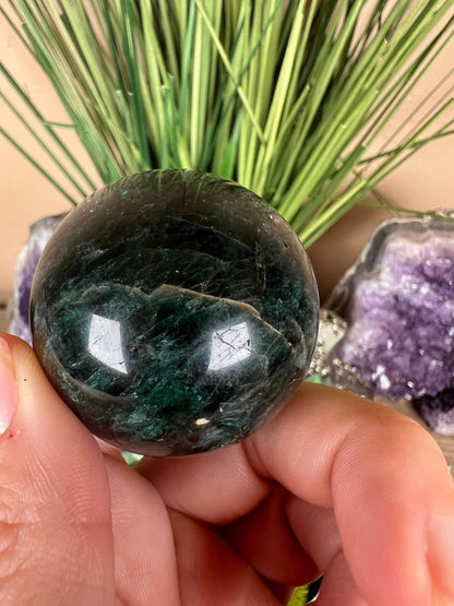 Green Apatite Sphere 42mm (1.65 inches) - Purple Door Alchemy