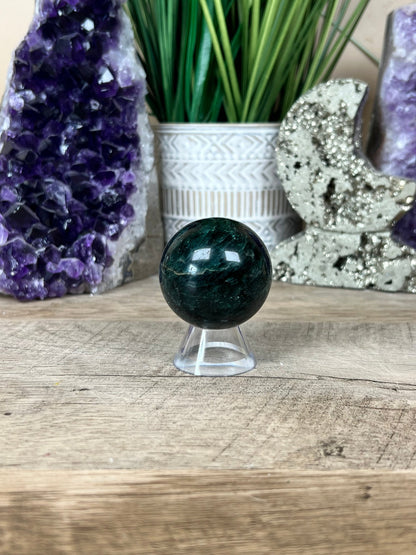 Green Apatite Sphere 42mm (1.65 inches) - Purple Door Alchemy