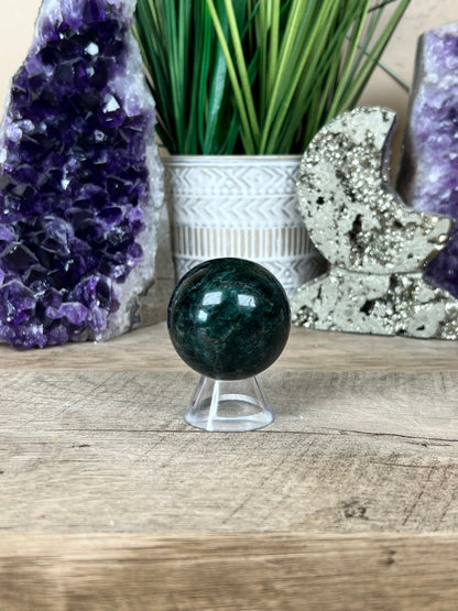 Green Apatite Sphere 42mm (1.65 inches) - Purple Door Alchemy