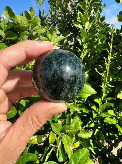 Green Apatite Sphere 42mm (1.65 inches) - Purple Door Alchemy