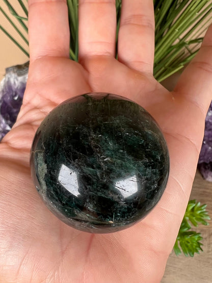 Green Apatite Sphere 42mm (1.65 inches) - Purple Door Alchemy