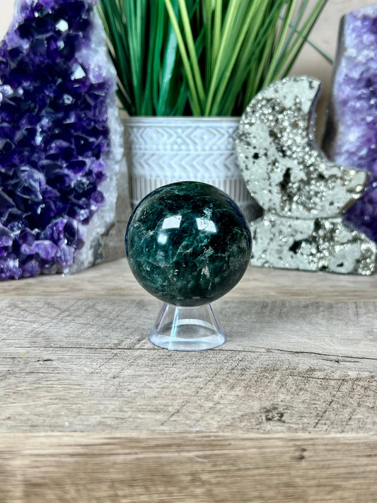 Green Apatite Sphere 51mm (2.0 inches) - Purple Door Alchemy