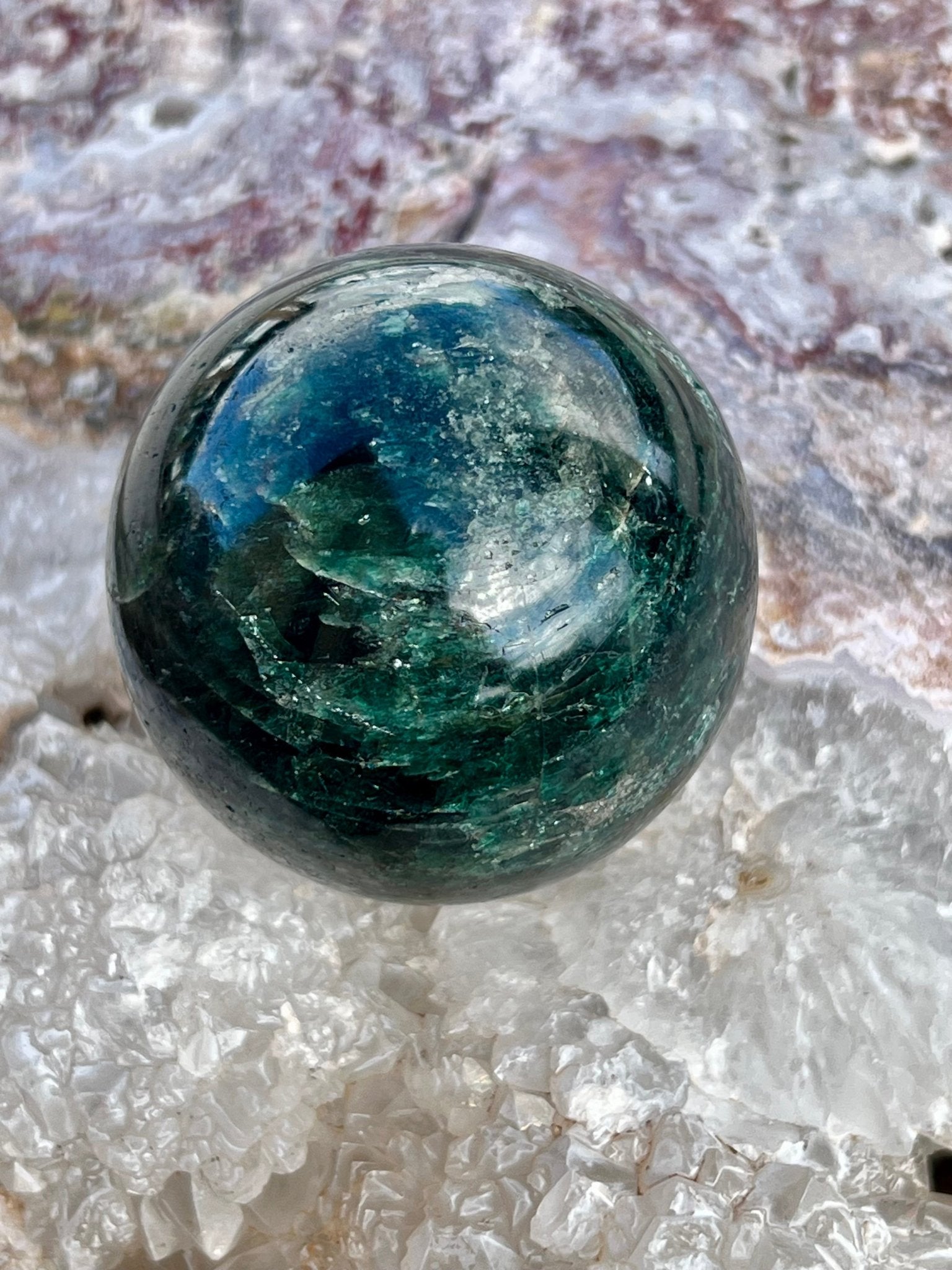 Green Apatite Sphere 51mm (2.0 inches) - Purple Door Alchemy