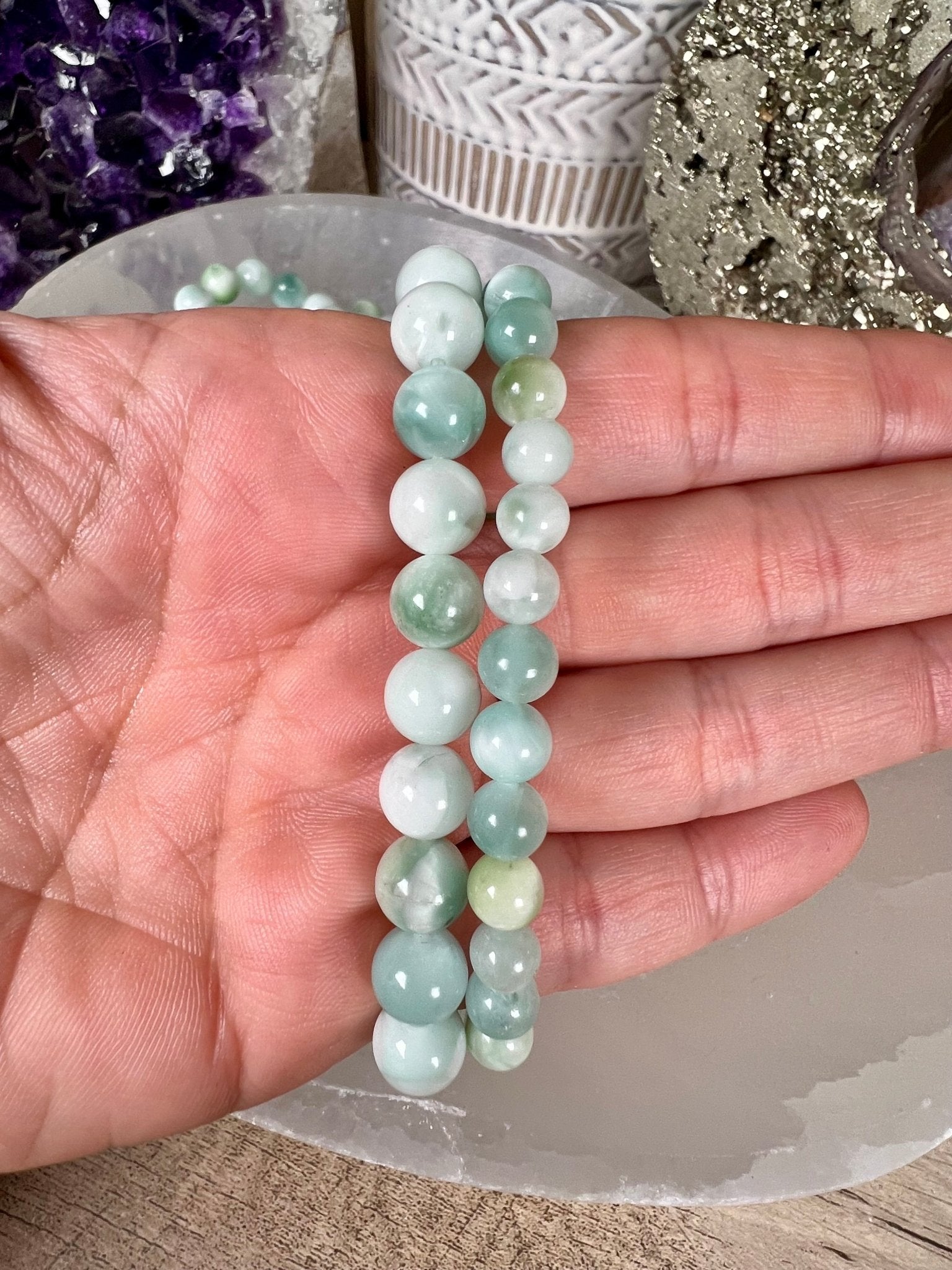 Green Pectolite Bracelet - Purple Door Alchemy