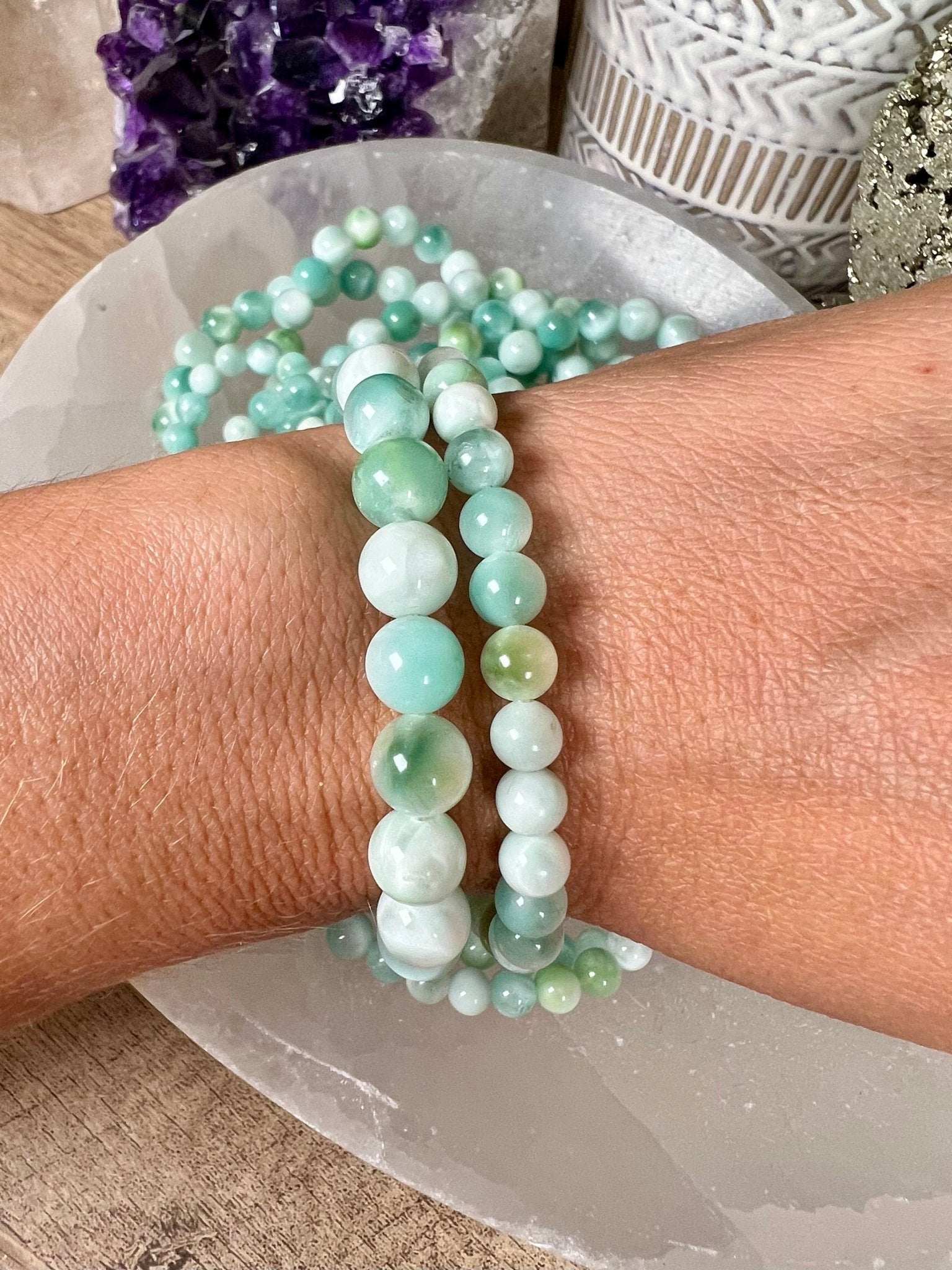 Green Pectolite Bracelet - Purple Door Alchemy