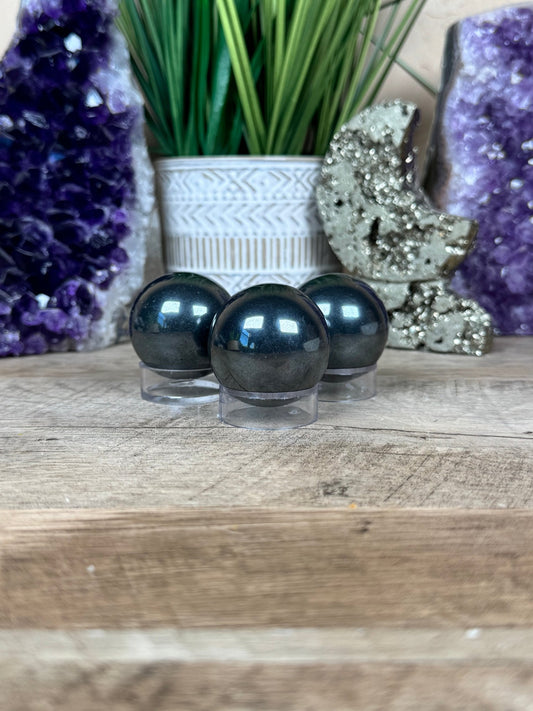 Hematite Sphere 40mm - Purple Door Alchemy