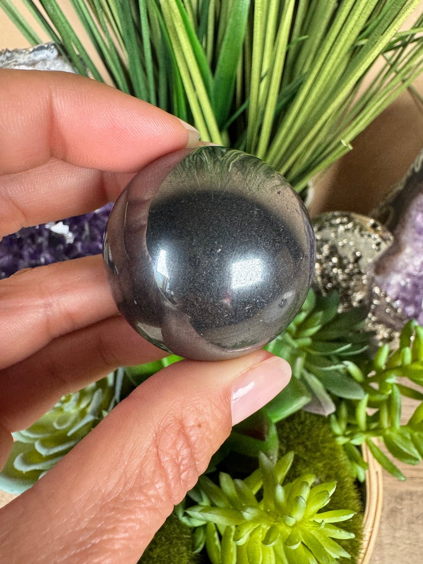 Hematite Sphere 40mm - Purple Door Alchemy