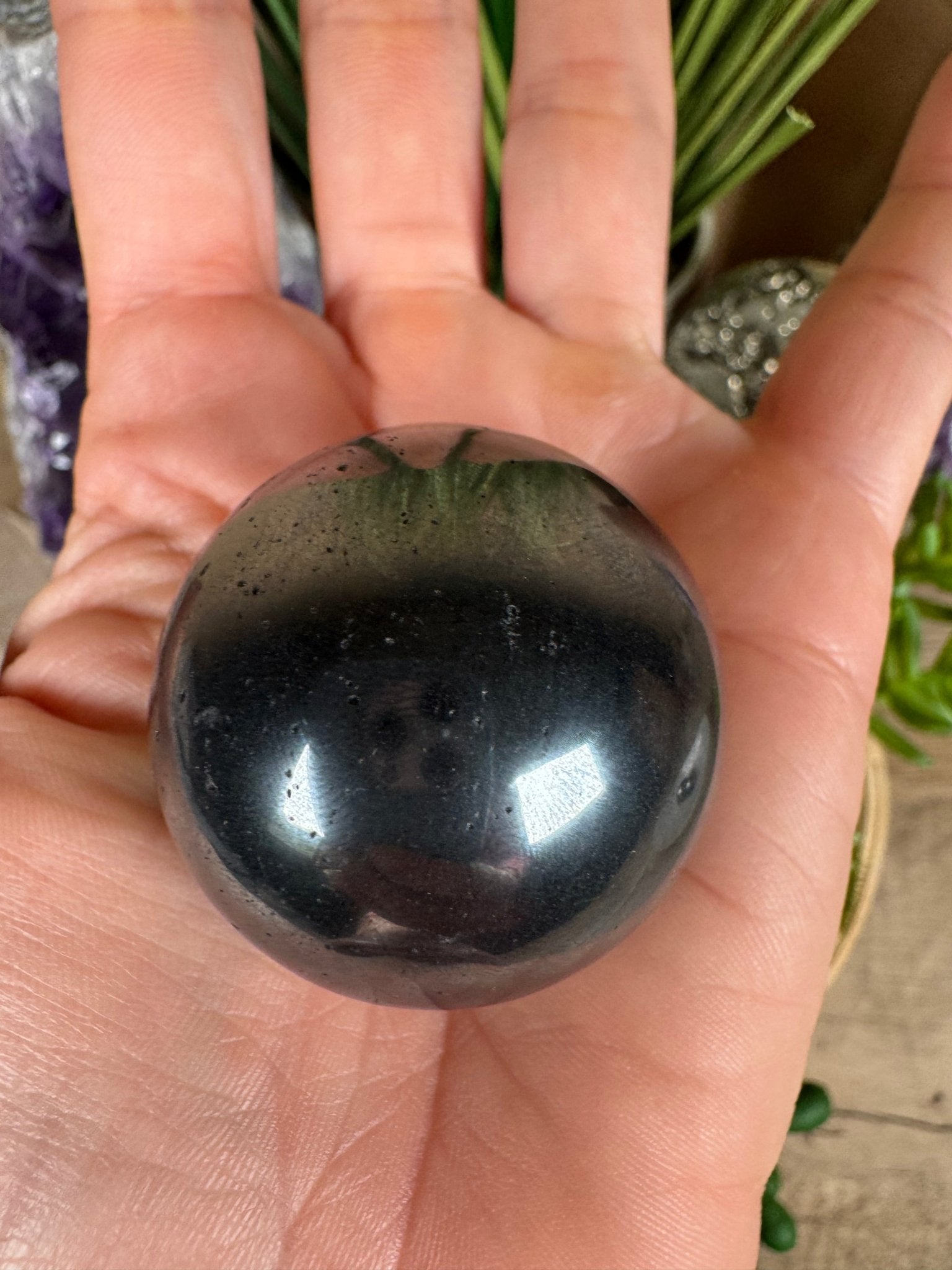 Hematite Sphere 40mm - Purple Door Alchemy