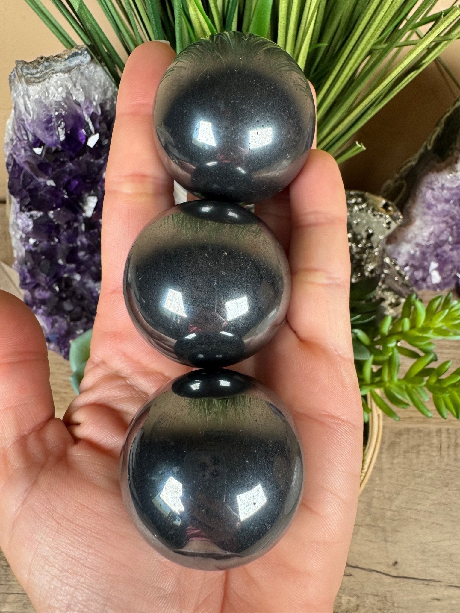 Hematite Sphere 40mm - Purple Door Alchemy