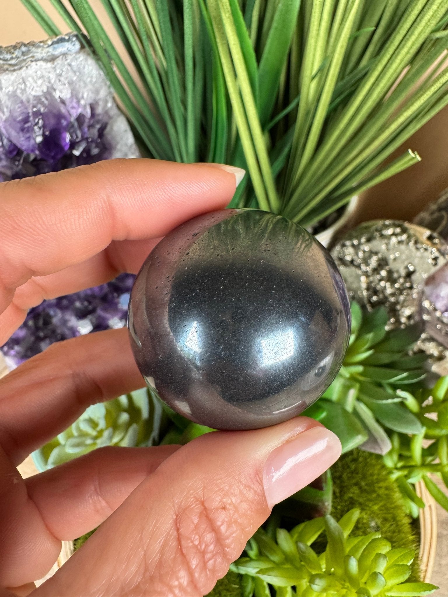 Hematite Sphere 40mm - Purple Door Alchemy