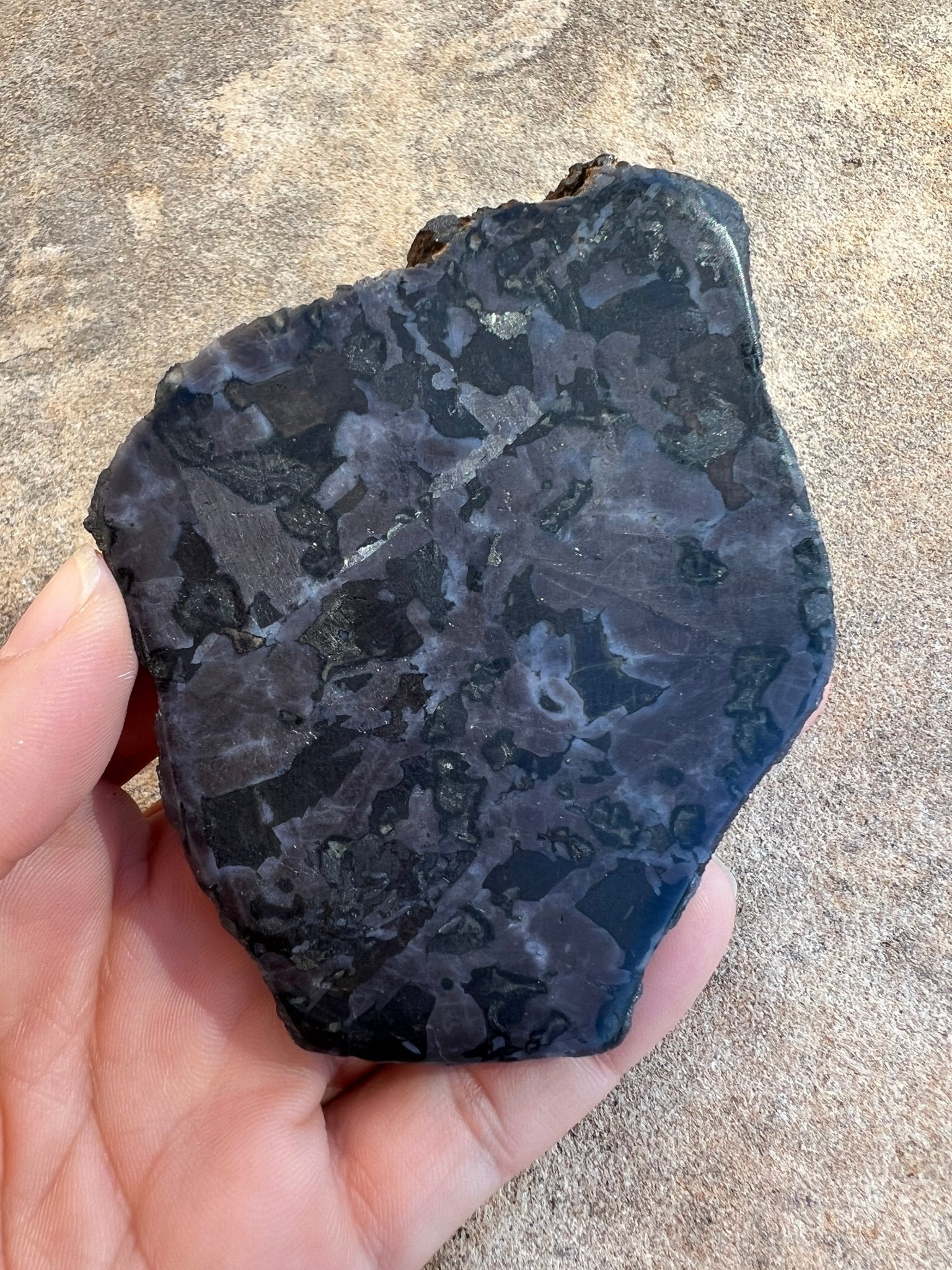 Indigo Gabbro Slab 104g - Purple Door Alchemy
