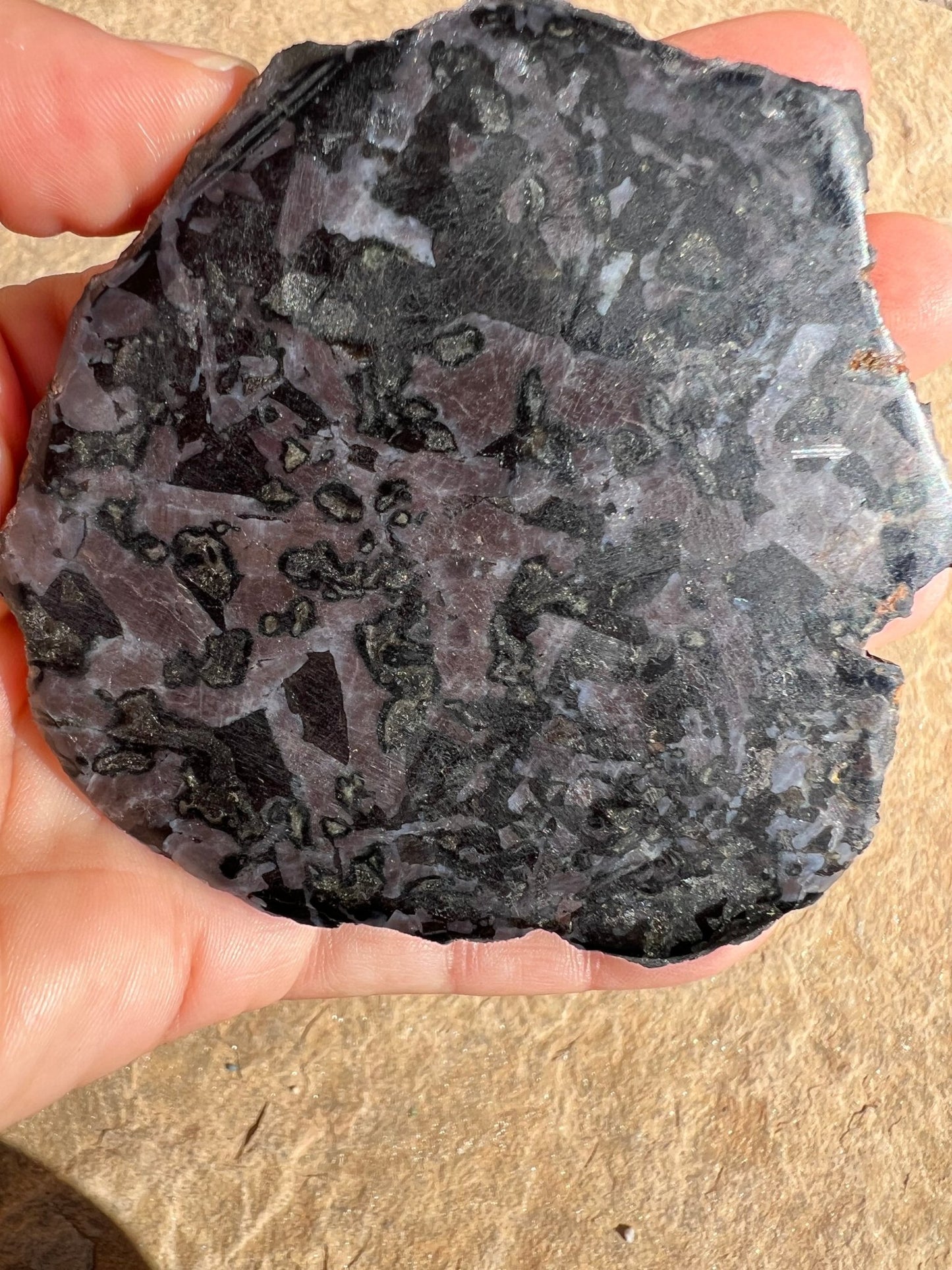 Indigo Gabbro Slab 137g - Purple Door Alchemy