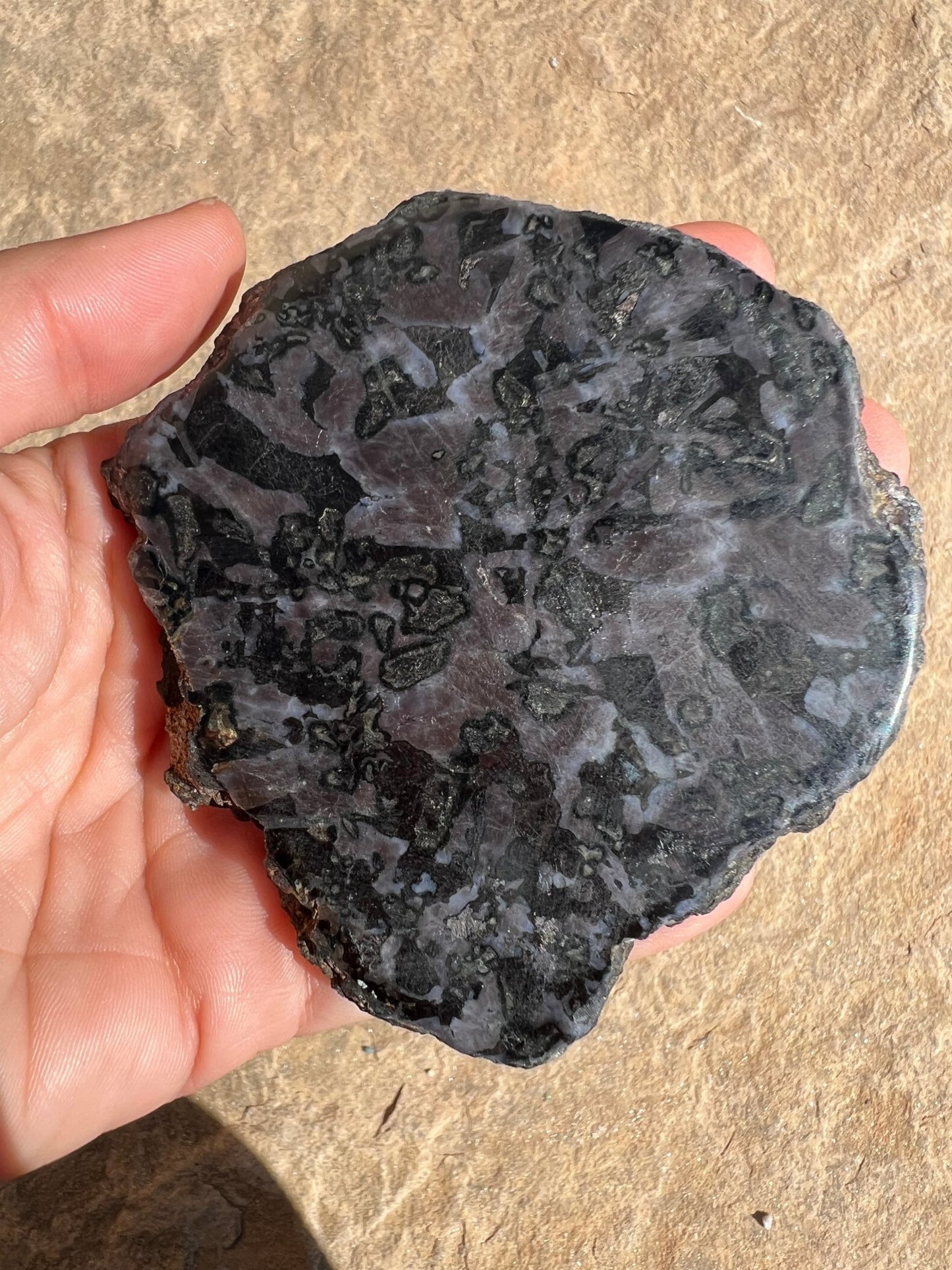Indigo Gabbro Slab 137g - Purple Door Alchemy