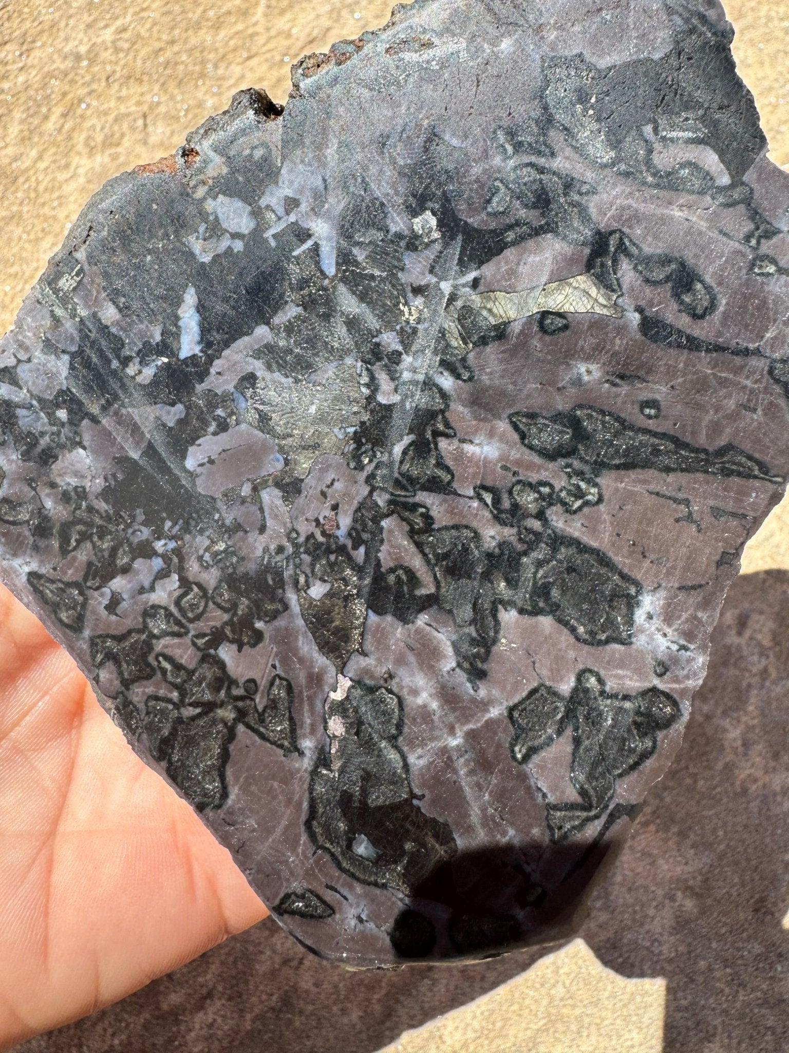 Indigo Gabbro Slab 174g - Purple Door Alchemy