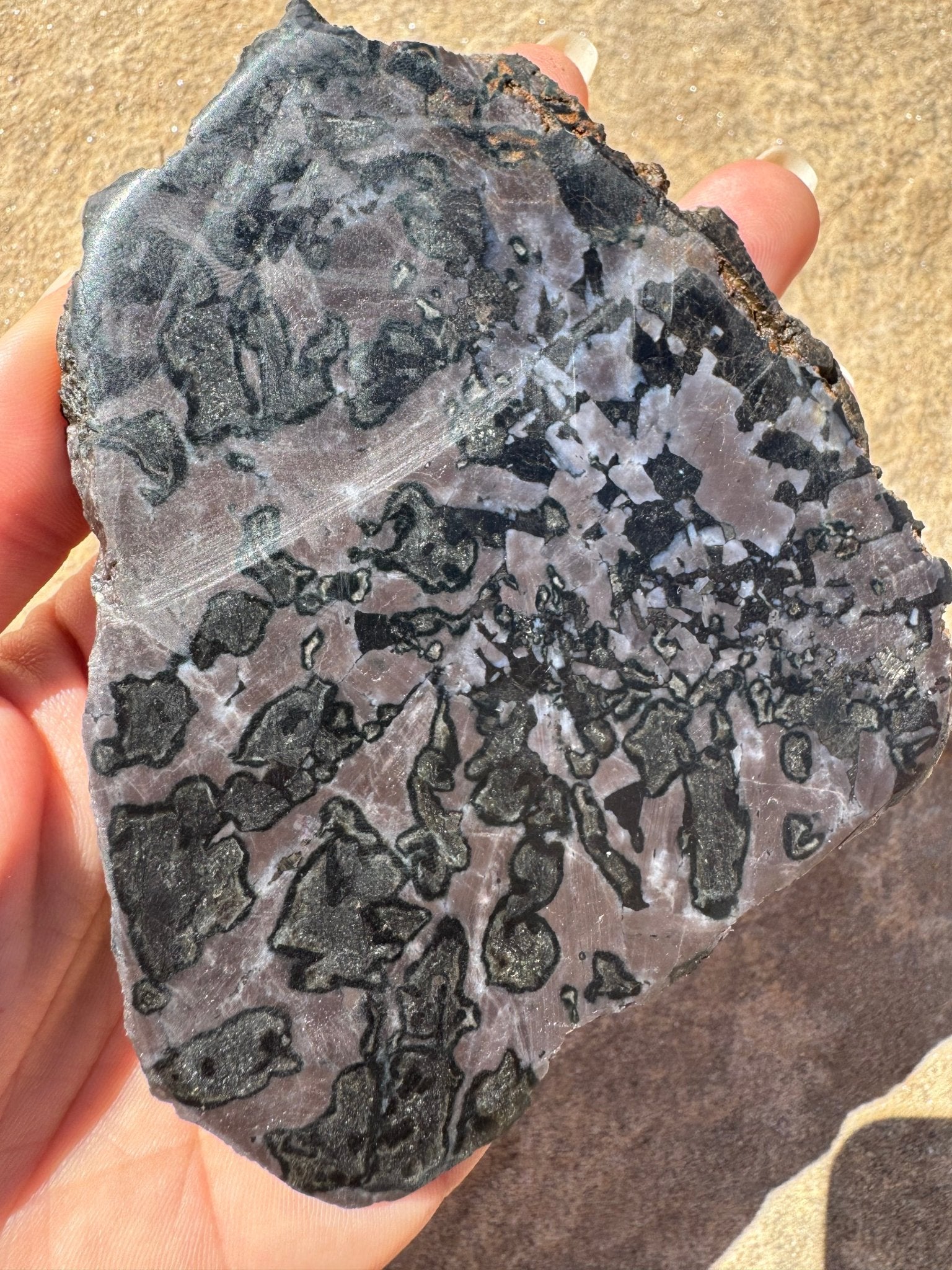 Indigo Gabbro Slab 174g - Purple Door Alchemy