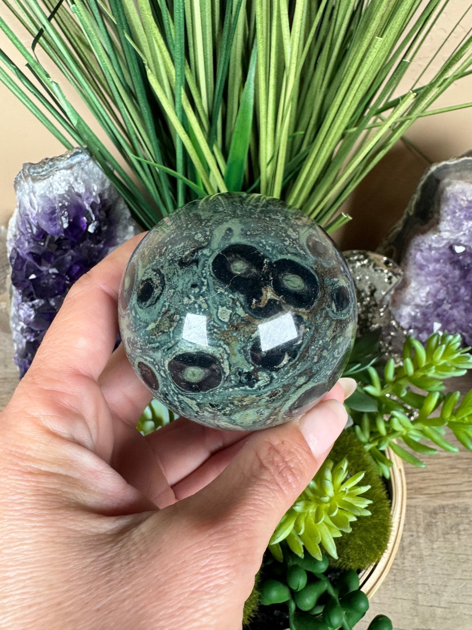 Kambaba Jasper Sphere - Purple Door Alchemy