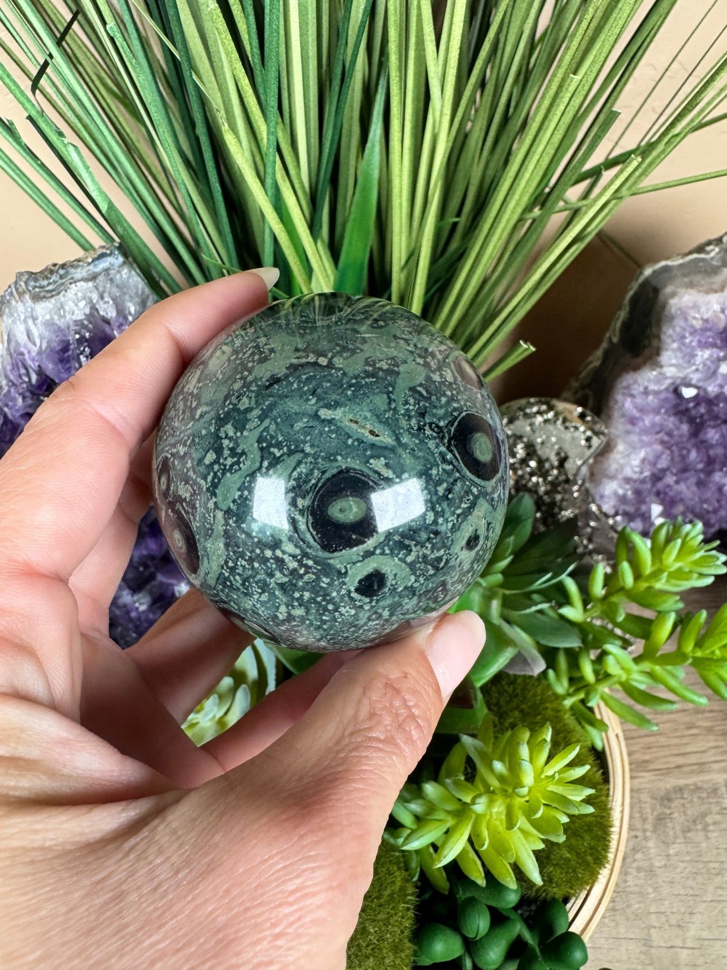 Kambaba Jasper Sphere - Purple Door Alchemy