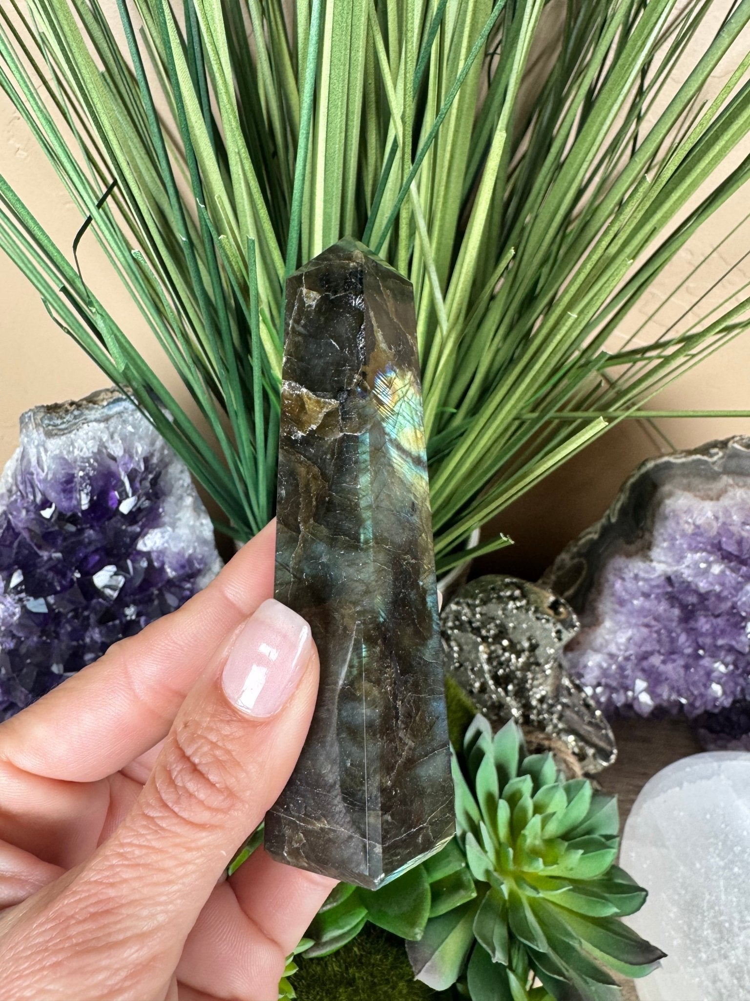 Labradorite Obelisk - Purple Door Alchemy