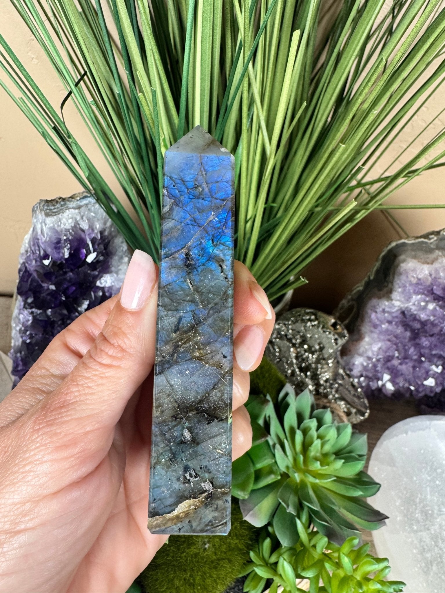 Labradorite Obelisk - Purple Door Alchemy