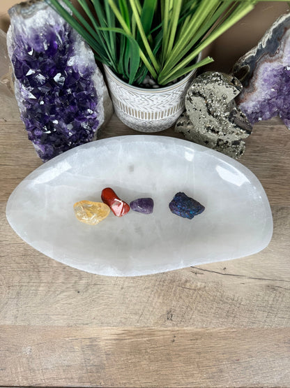 Large Freeform Selenite Bowl 10.5in - Purple Door Alchemy
