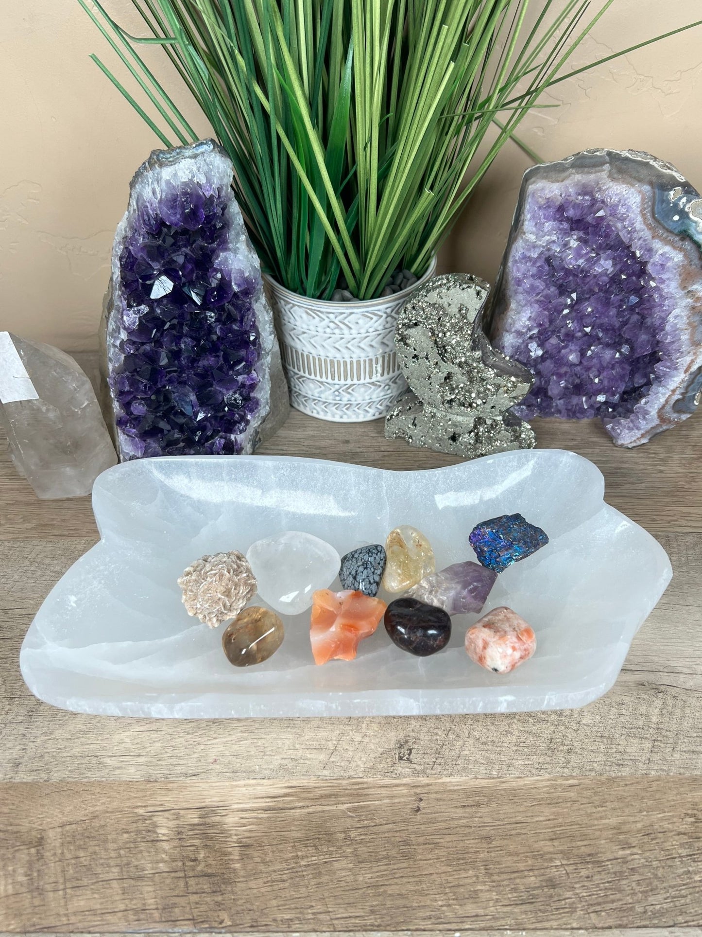 Large Freeform Selenite Bowl 10.78in - Purple Door Alchemy