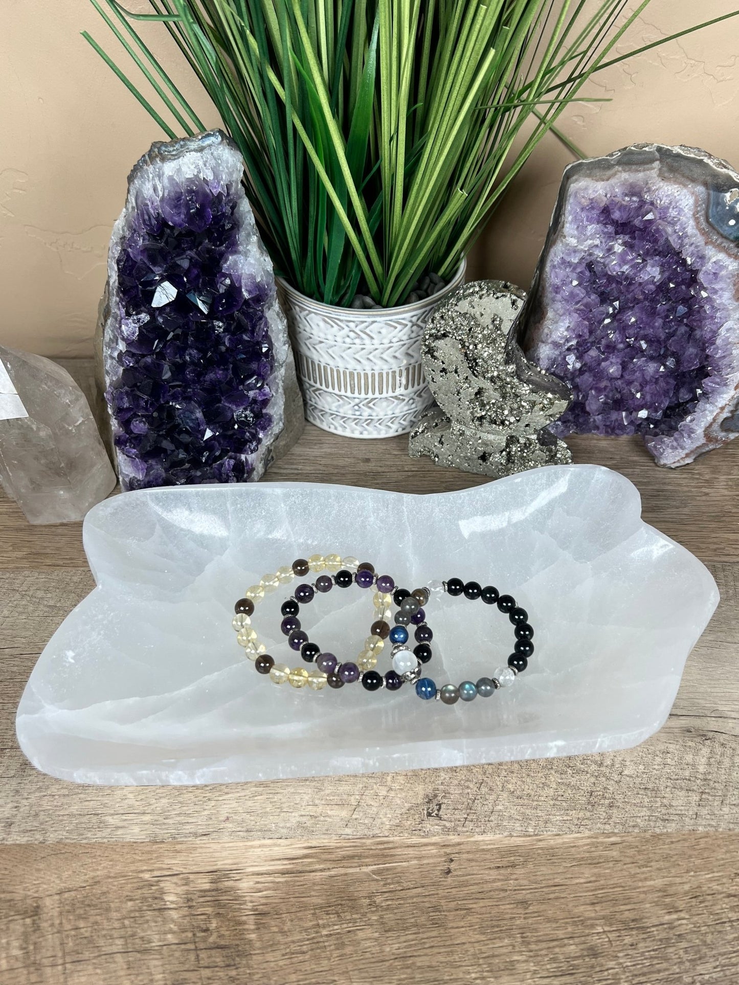 Large Freeform Selenite Bowl 10.78in - Purple Door Alchemy