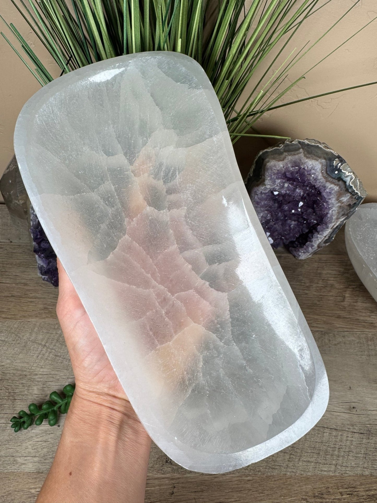 Large Freeform Selenite Bowl 10in - Purple Door Alchemy