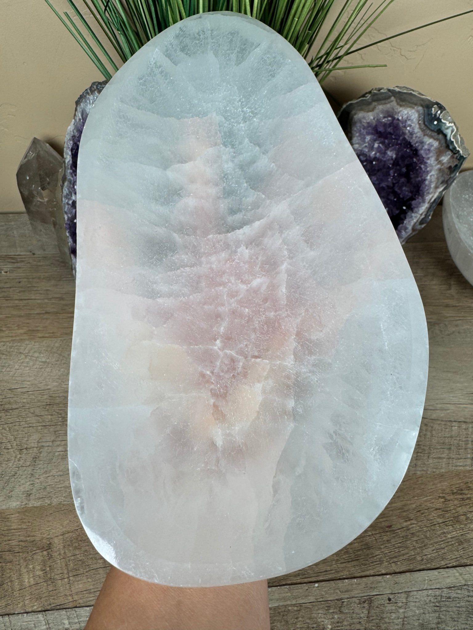 Large Freeform Selenite Bowl 10in - Purple Door Alchemy