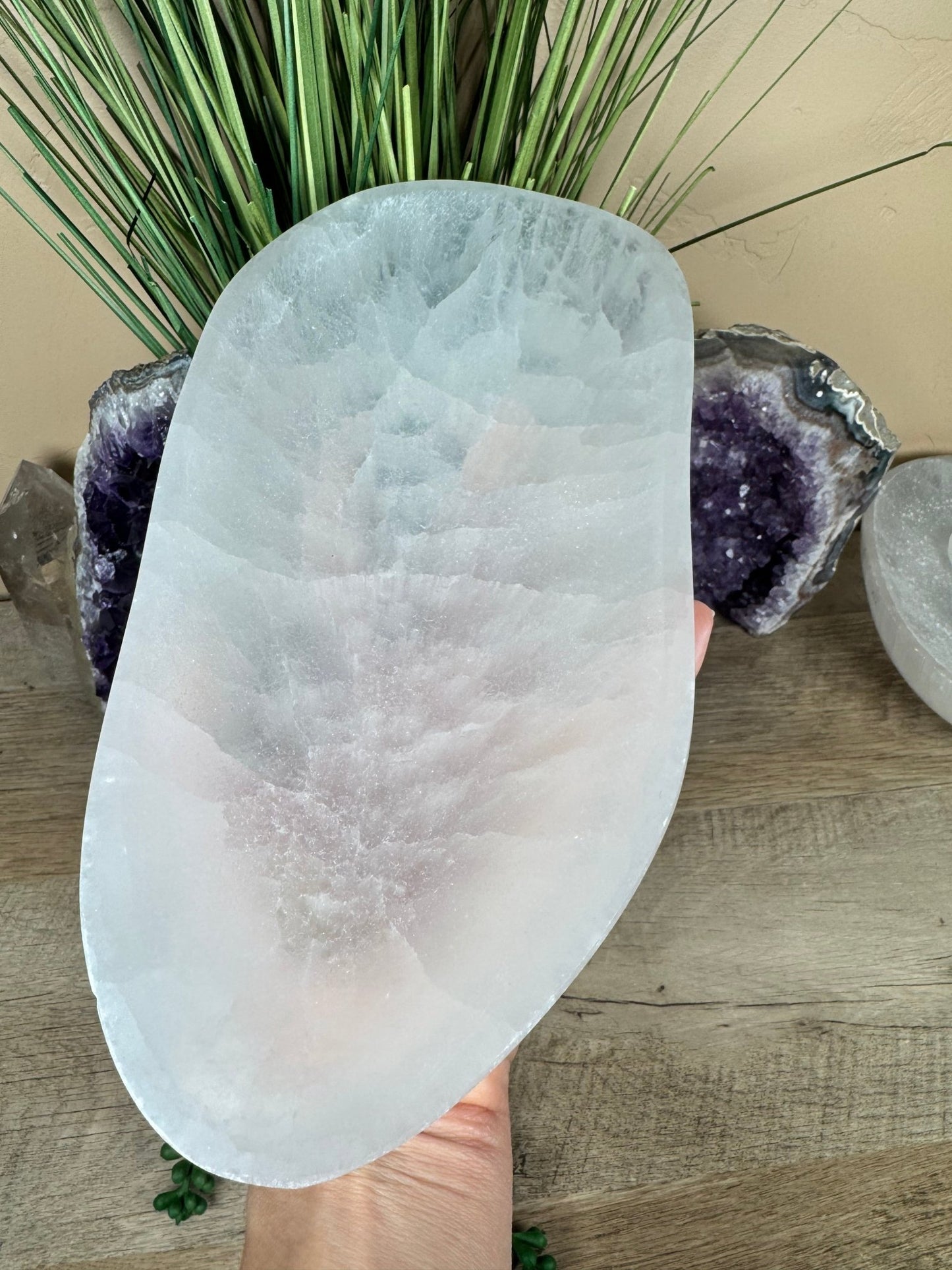 Large Freeform Selenite Bowl 10in - Purple Door Alchemy