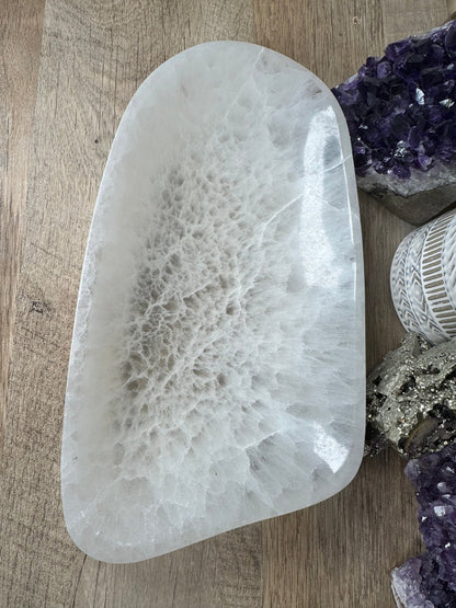 Large Freeform Selenite Bowl 10in - Purple Door Alchemy