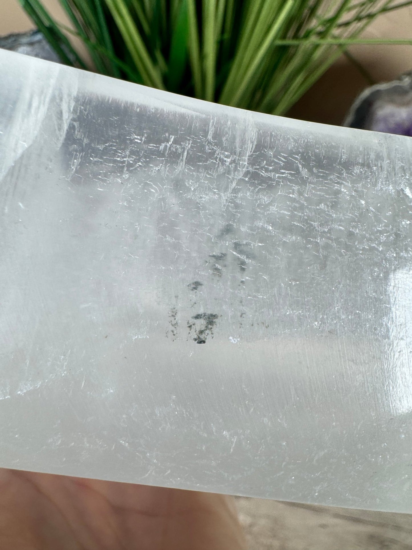Large Freeform Selenite Bowl 10in - Purple Door Alchemy