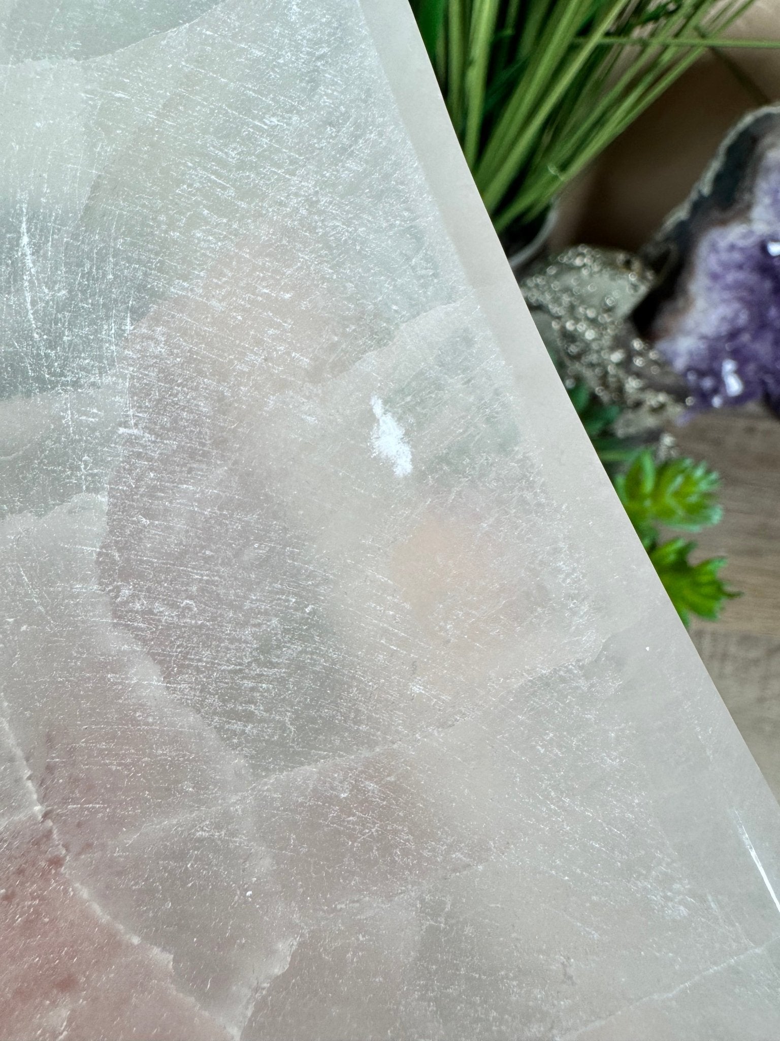 Large Freeform Selenite Bowl 10in - Purple Door Alchemy
