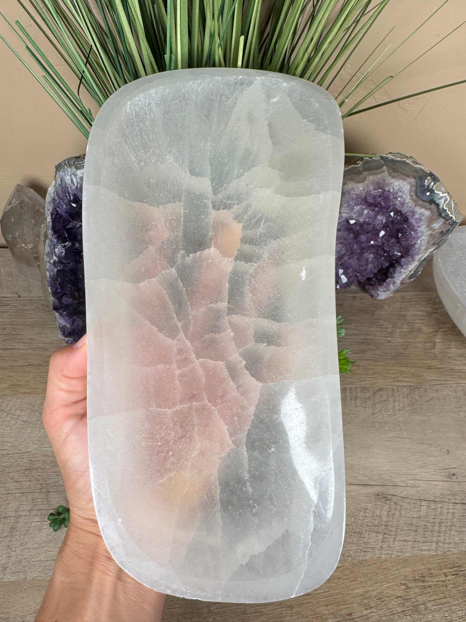 Large Freeform Selenite Bowl 10in - Purple Door Alchemy