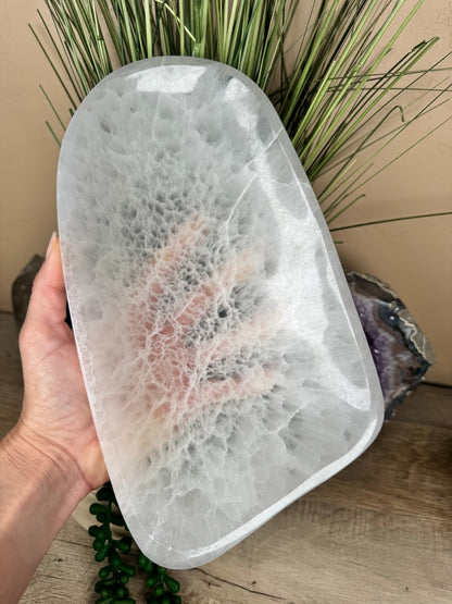 Large Freeform Selenite Bowl 10in - Purple Door Alchemy