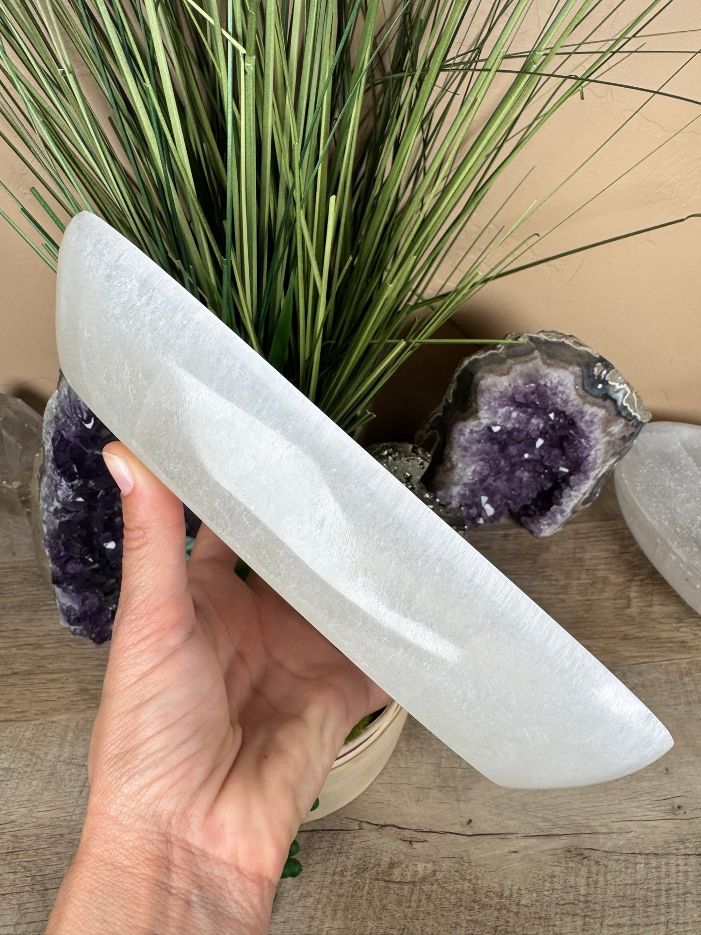 Large Freeform Selenite Bowl 10in - Purple Door Alchemy
