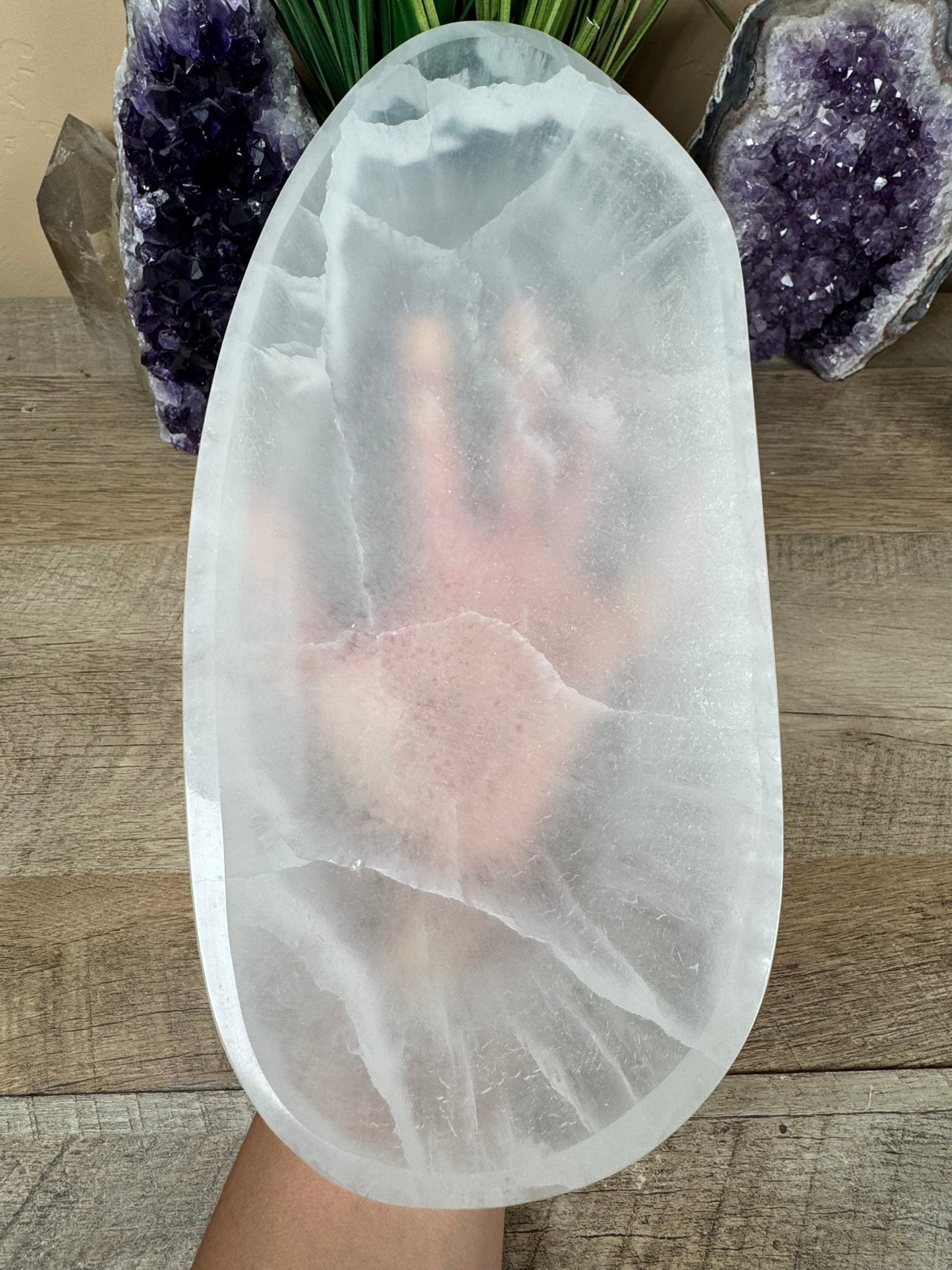 Large Freeform Selenite Bowl 11.75in - Purple Door Alchemy