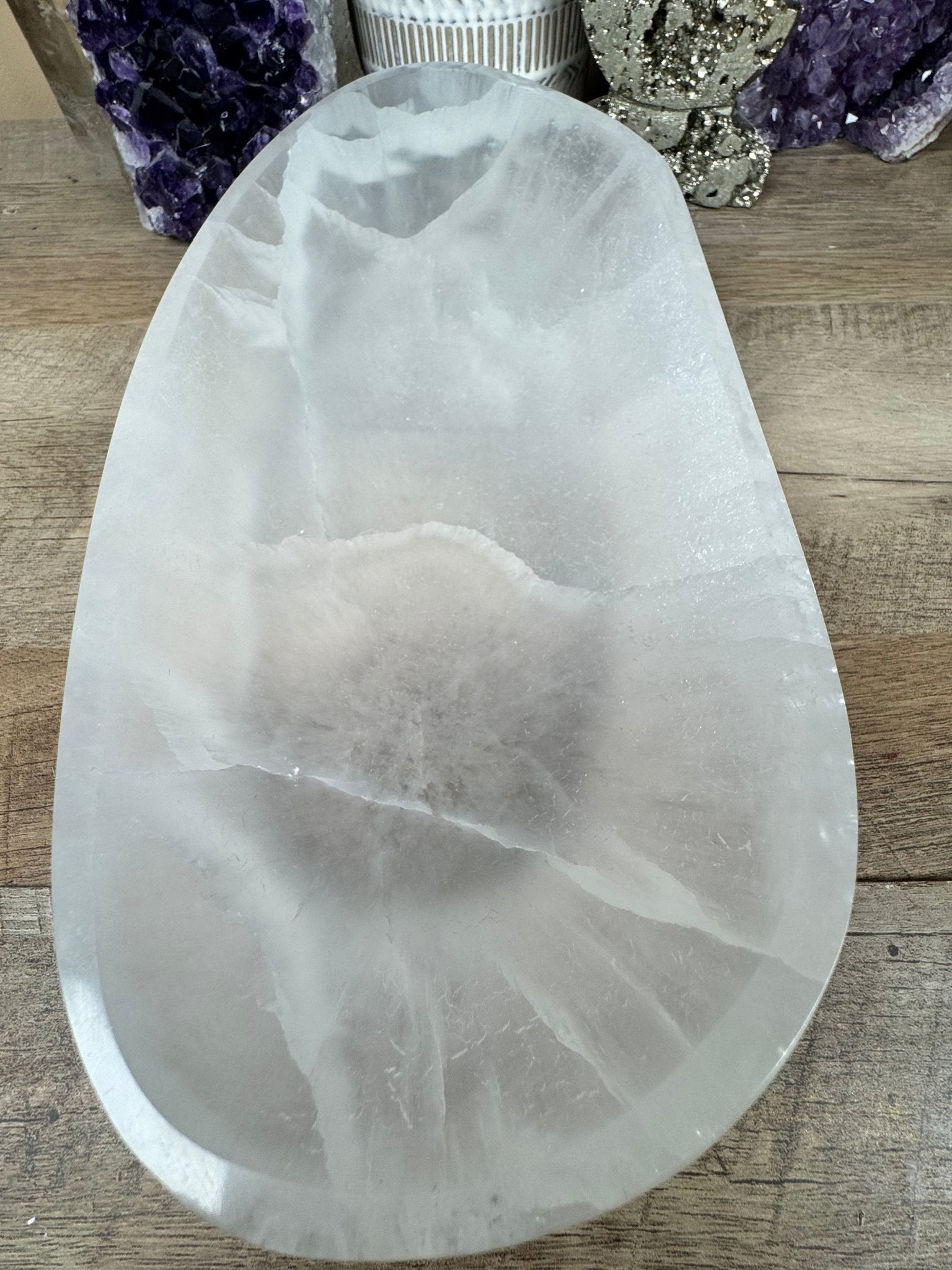 Large Freeform Selenite Bowl 11.75in - Purple Door Alchemy