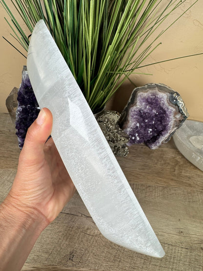 Large Freeform Selenite Bowl 12in. - Purple Door Alchemy