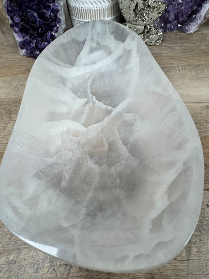 Large Freeform Selenite Bowl 12in. - Purple Door Alchemy