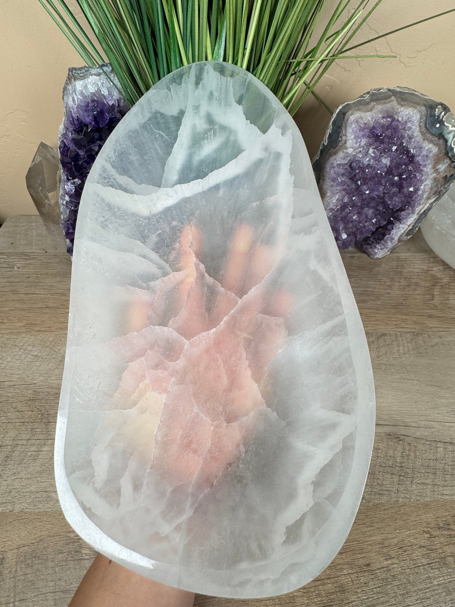 Large Freeform Selenite Bowl 12in. - Purple Door Alchemy