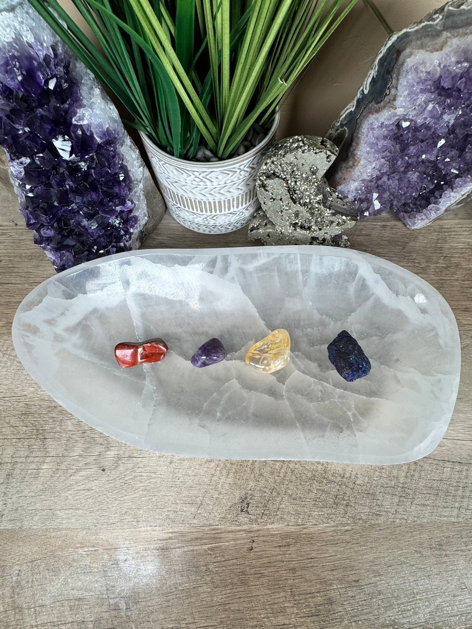 Large Freeform Selenite Bowl 12in. - Purple Door Alchemy