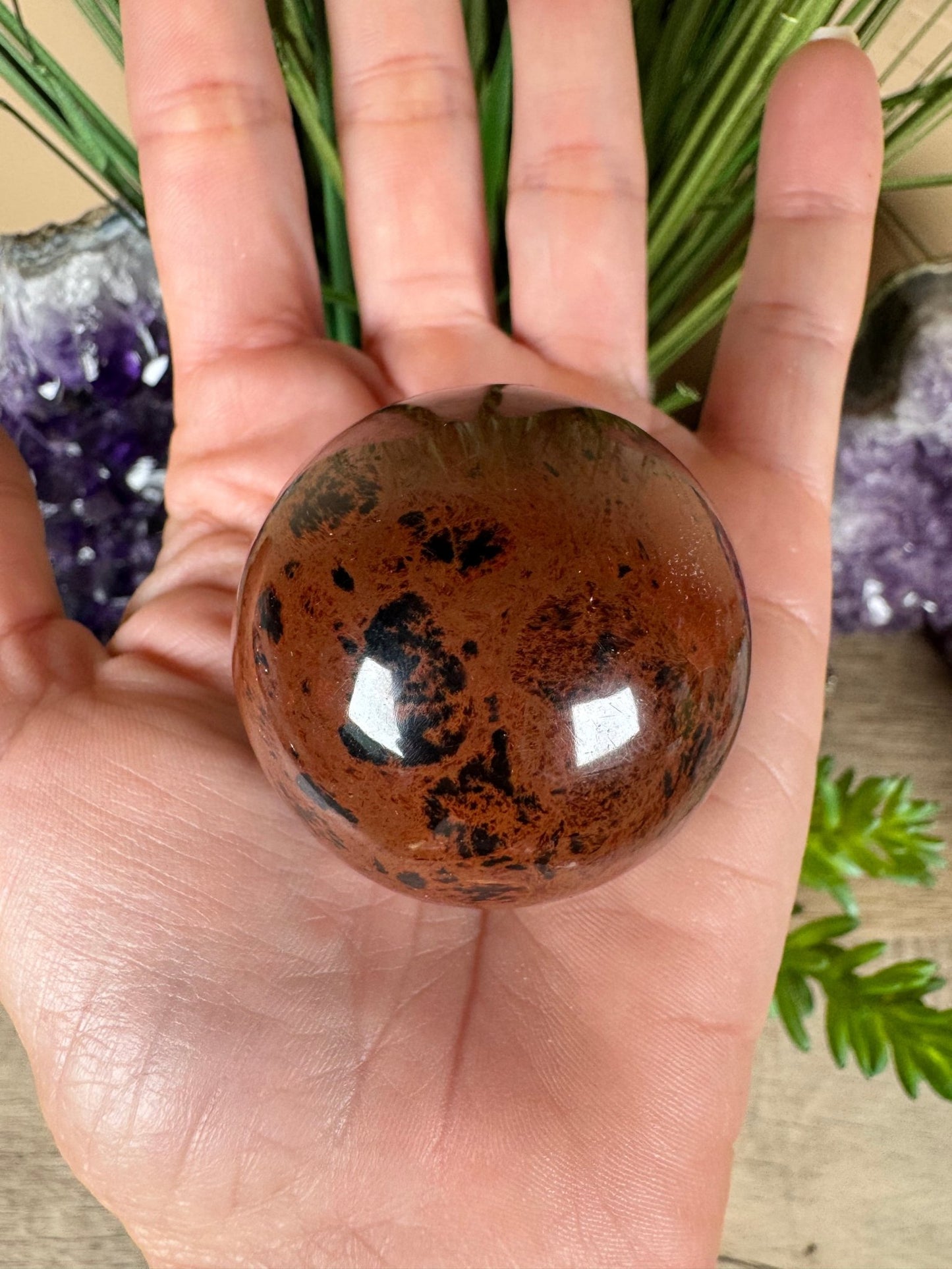 Mahogany Obsidian Sphere - Purple Door Alchemy