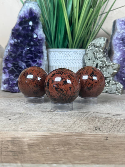 Mahogany Obsidian Sphere - Purple Door Alchemy