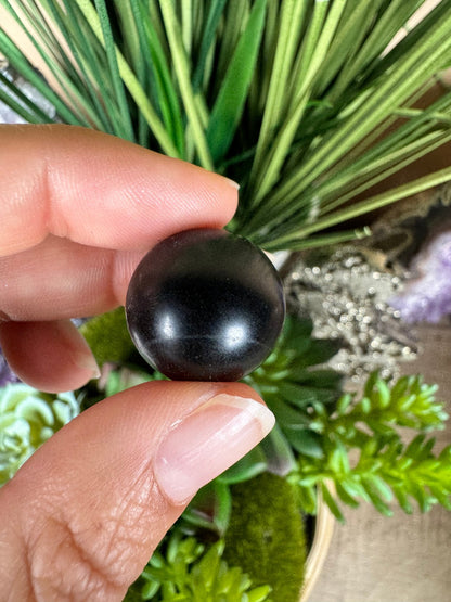 Mini Black Jade Sphere - Purple Door Alchemy