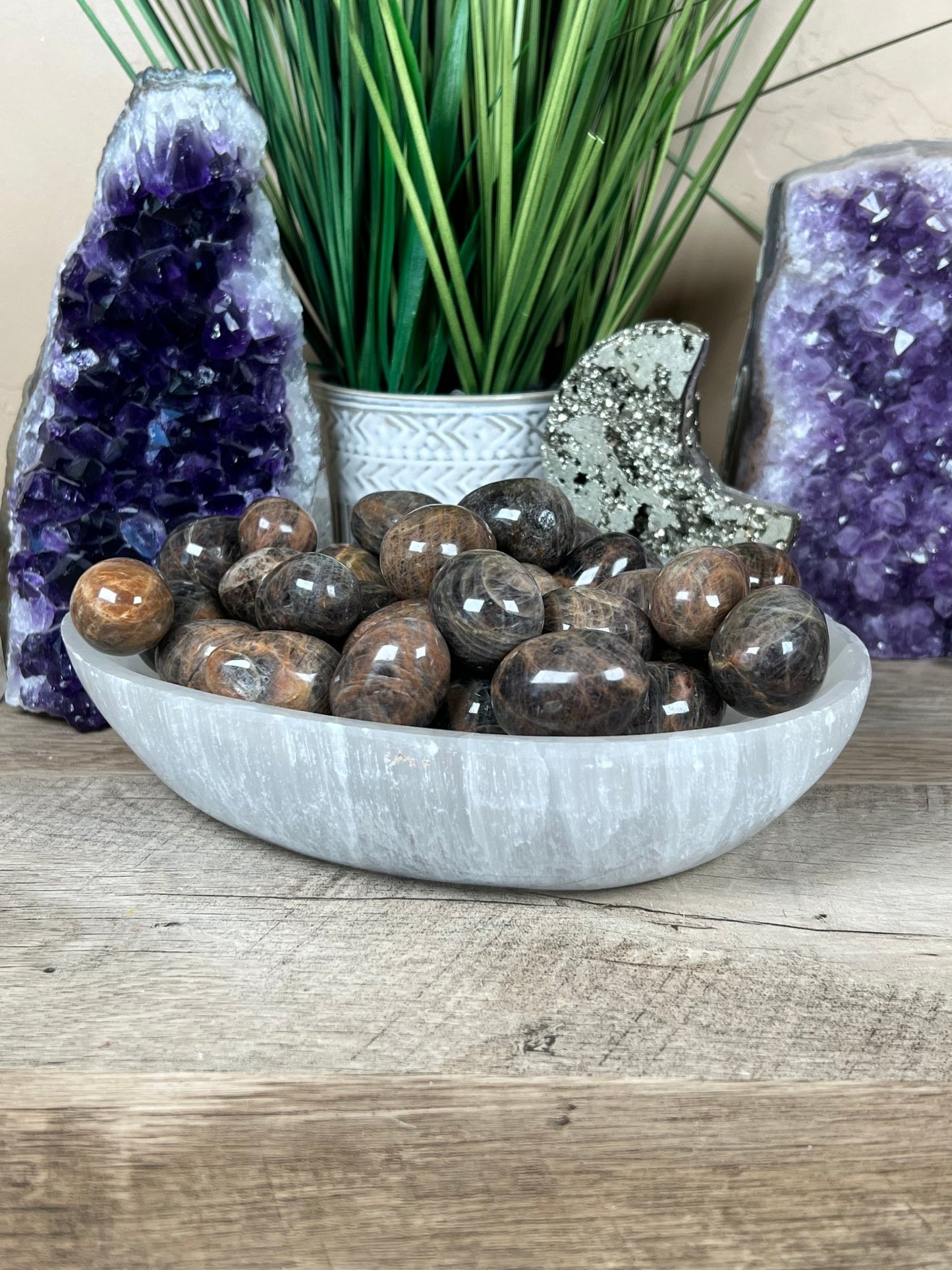 Mini Black Moonstone Egg - Purple Door Alchemy